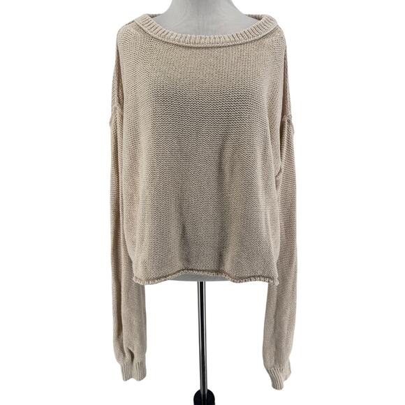 We The Free By Free People Women's Natural Inside Out Pullover Sweater Medium - Picture 1 of 7